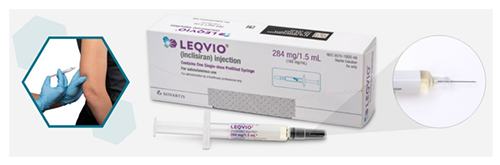 Image of the LEQVIO product showing both box and device.