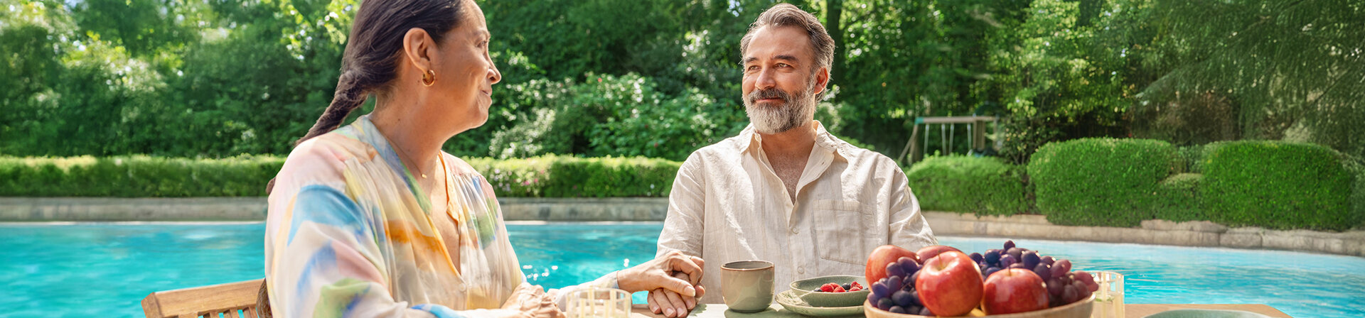 Man and woman sitting